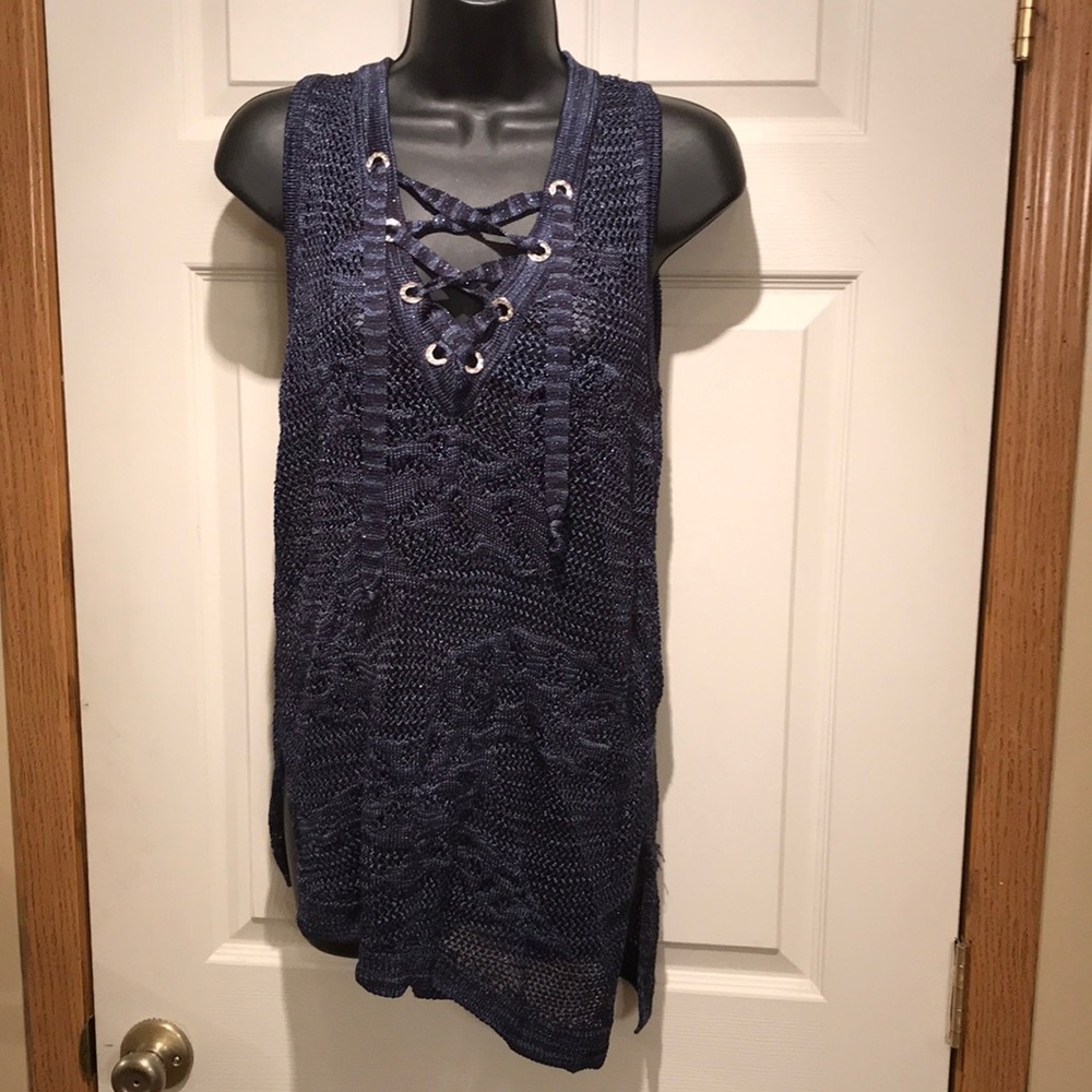 Navy blue crochet top